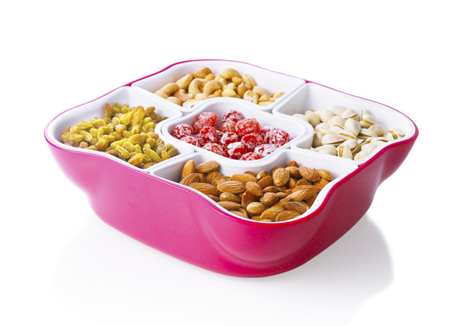 Home and Above Creative Multi Sectional Snack Serving Tray with Lid