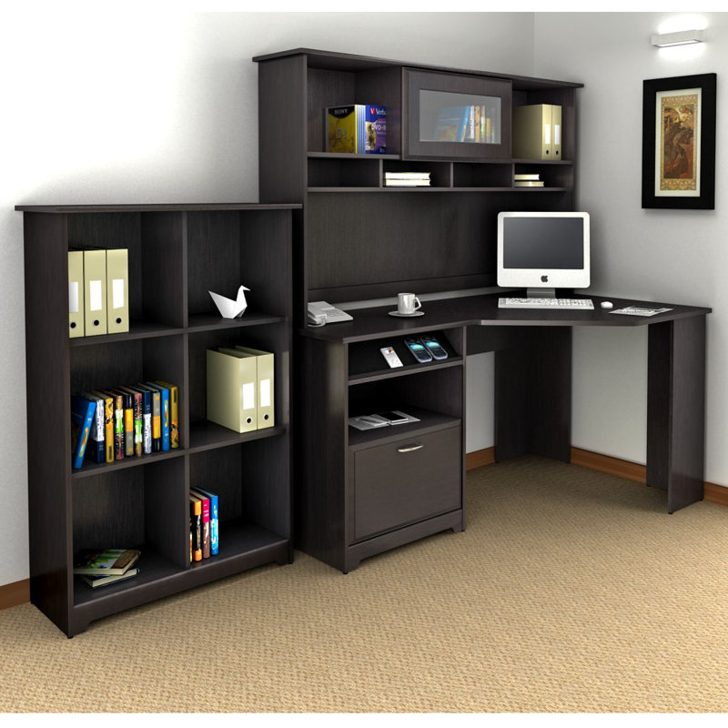 Red Barrel Studio Hillsdale Corner Desk with Hutch and Bookcase