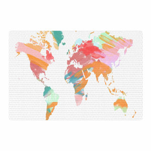 Chelsea Victoria Wild World Travel Painting White/Orange Area Rug