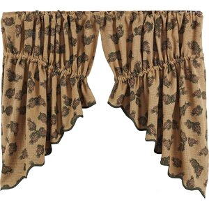 Wallflower Burlap Window Valance (Set of 2)