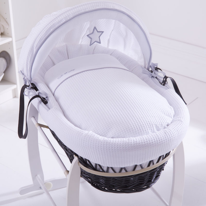 Clair De Lune Silver Lining Wicker Moses Basket & Reviews Wayfair.co.uk