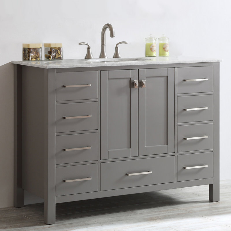 Aria 48" Bathroom Vanity (Carrara/White) - - Amazon.com Aria 48" Bathroom Vanity (Carrara/White) - - Amazon.com