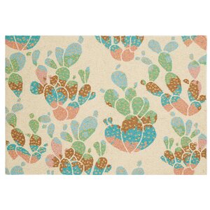 Cactus Hook Hand-Woven Ivory/Green Area Rug