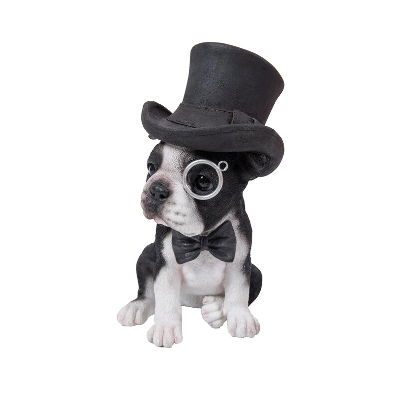 boston terrier puppy statue