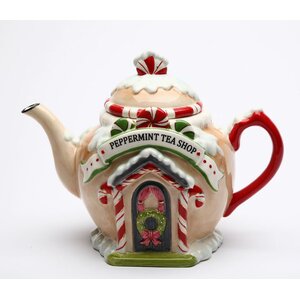 Santa's Village Ceramic Teapot