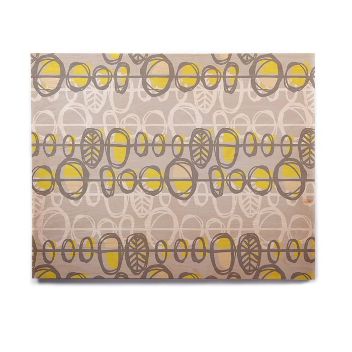 East Urban Home Benin Yellow Grey Graphic Art Print On Wood Benin Yellow Grey Graphic Art Print On Wood