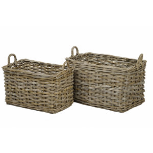 2-tlg. Korb-Set aus Rattan von Castleton Home