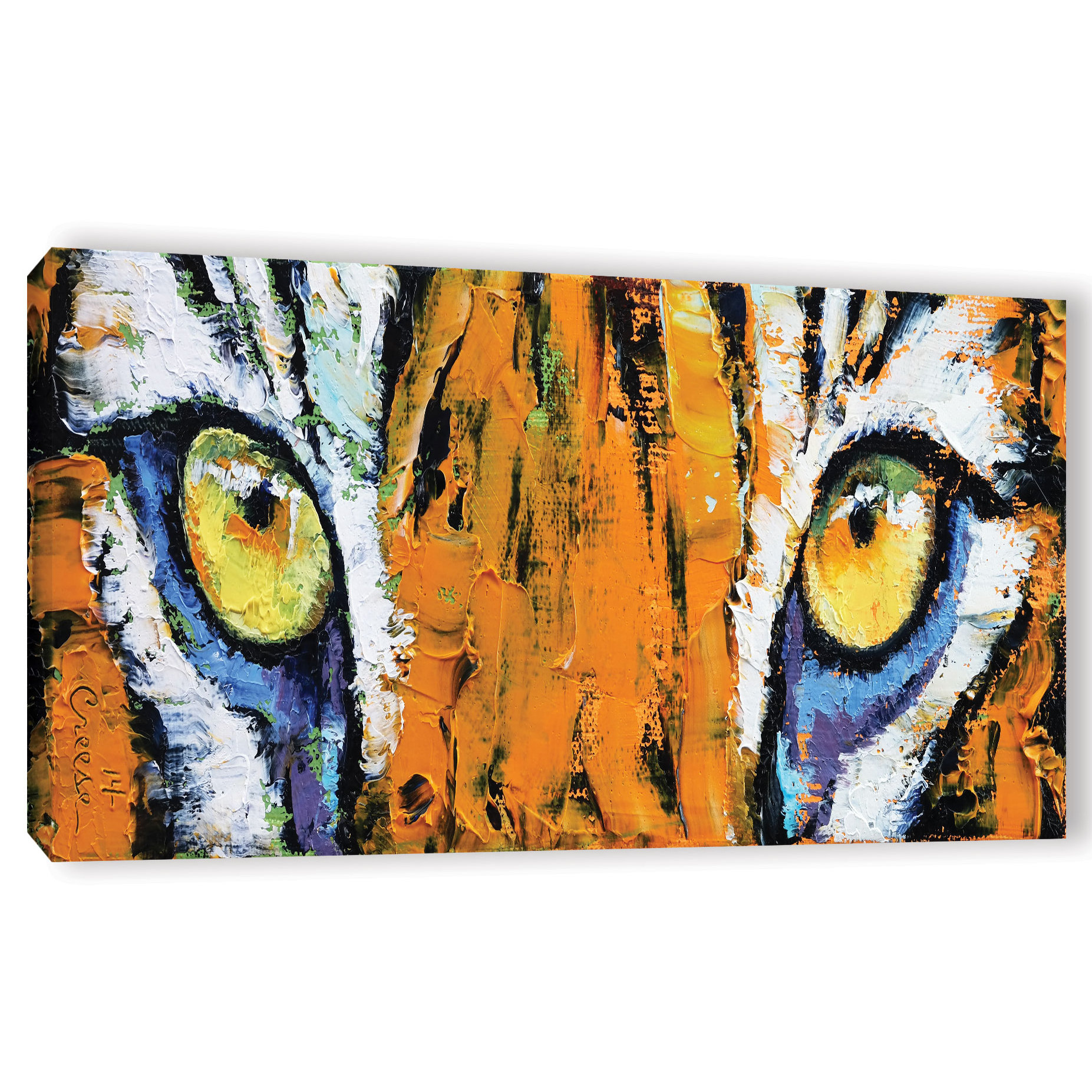 World Menagerie Tiger Eyes Painting Print on Wrapped Canvas Wayfair