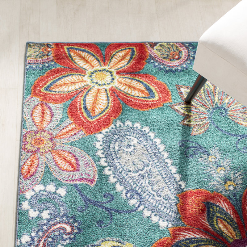 Charlton Home Swansville Green/Orange Area Rug & Reviews Wayfair