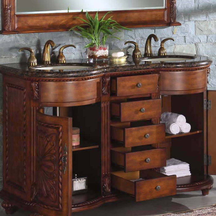 Silkroad Exclusive Alexandra 54" Double Bathroom Vanity Set & Reviews