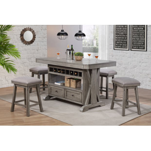Kitchen Island With 4 Stools Wayfair Vergara Kitchen Island Set