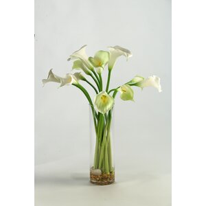 Calla Lilies in Tall Glass Vase