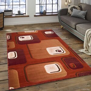 Hand-Woven Orange Area Rug