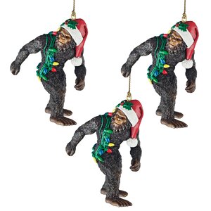 Bigfoot, the Holiday Yeti Holiday Ornament (Set of 3)