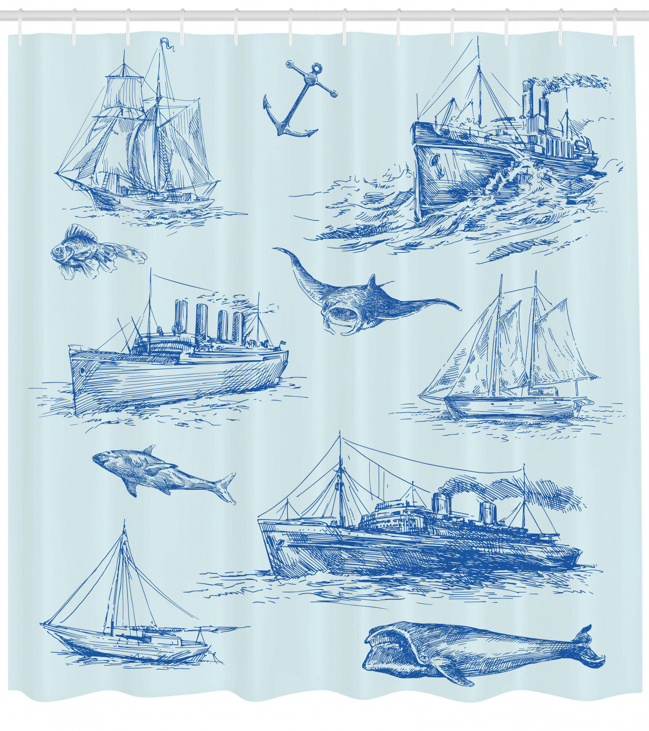 East Urban Home Ambesonne Nautical Shower Curtain Nautical