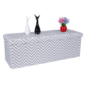 Folding Chevron Storage Ottoman by Son..