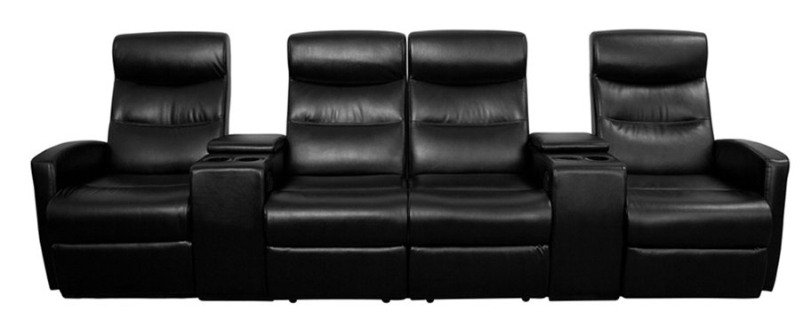 Laude Run 4 Seat Leather Home Theater Sofa Wayfair