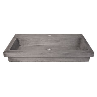Modern Drop In Self Sinks Allmodern Trough Stone Rectangular Drop In Bathroom Sink