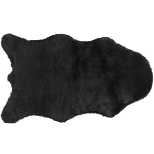 Faux Black Fur Rug Wayfair Quintero Faux Rabbit Fur Black Area Rug