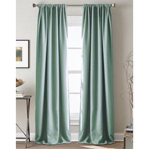 Broad Brook Solid Room Darkening Rod Pocket Single Curtain Panel