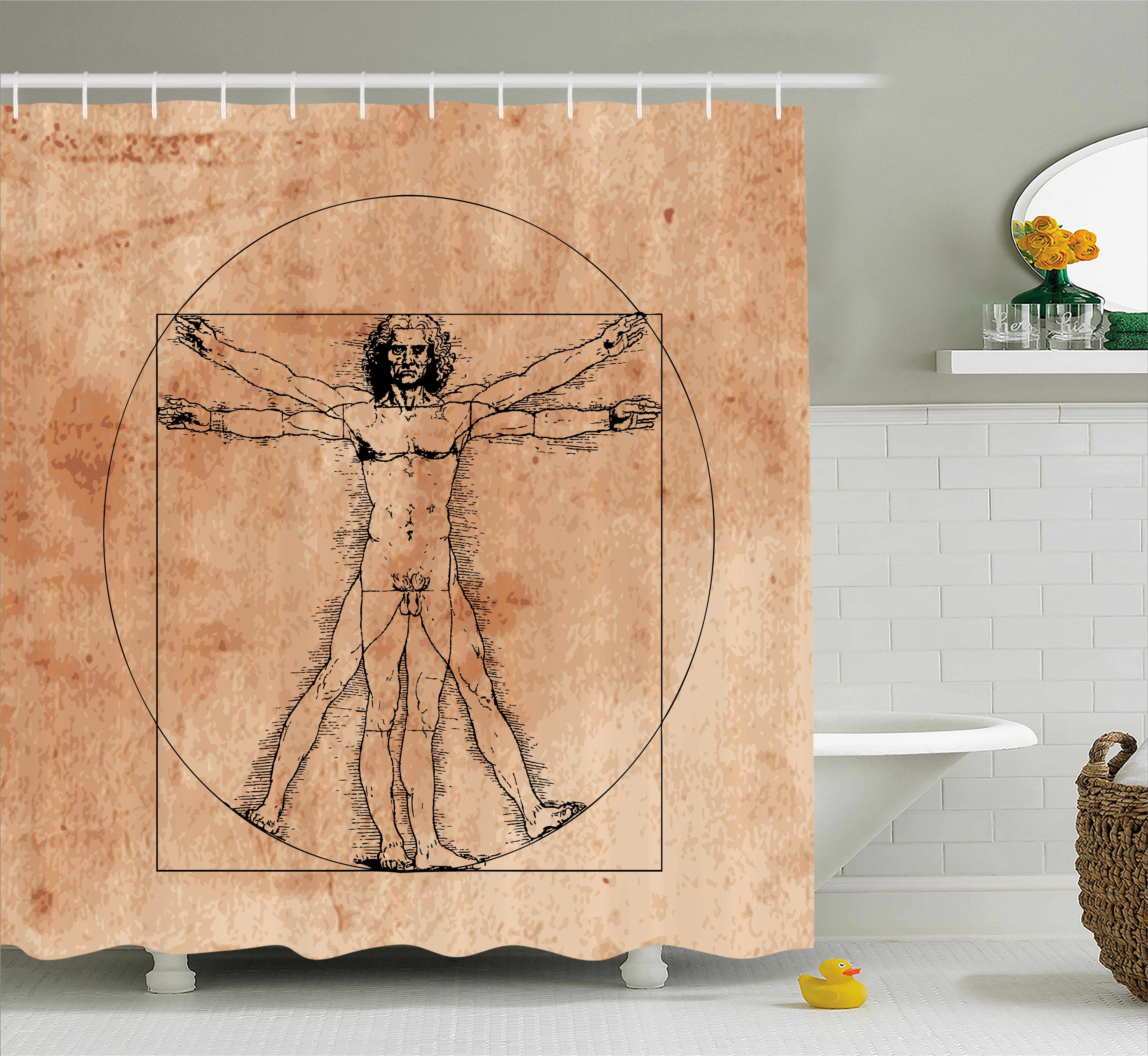 Ambesonne Human Anatomy Medieval Vitruvian Man ...