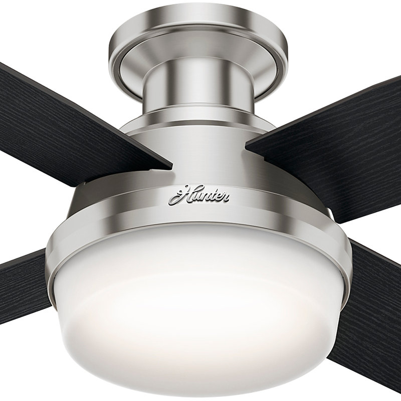 Hunter Fan 44 Dempsey Low Profile 4 Blade Ceiling With Remote 44 Dempsey Low Profile 4 Blade Ceiling Fan With Remote Light Kit Included