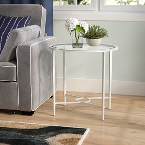 Buloke Metal/Glass Oval End Table