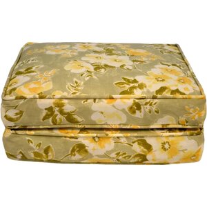 Boxed and Welted Floral Outdoor Dining Chair Cushion (Set of 2)