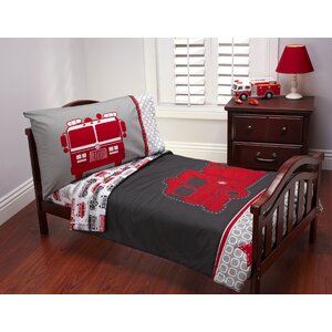 Fire Truck 4 Piece Toddler Bedding Set