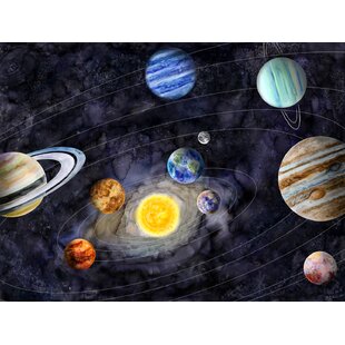 Zoomie Kids Portis Solar System Portrait Framed Canvas Art