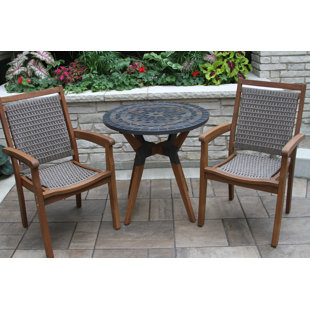 Slate Patio Table Wayfair Rhett Slate 3 Piece Bistro Set