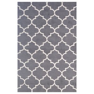 Wool Hand-Tufted Dark Gray/Ivory Area Rug