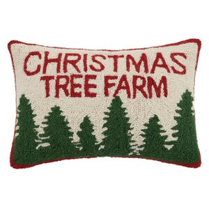 Tree Farm Hook Wool Lumbar Pillow