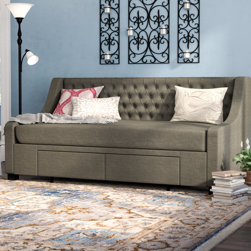 Aron Upholstery Storage Twin Daybed Aron Upholstery Storage Twin Daybed