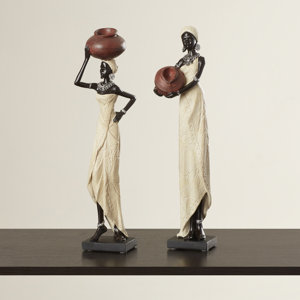 2 Piece African Figurine Set (Set of 2)