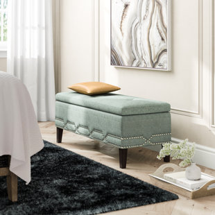 End Of Bed Bench King Size Wayfair Eris Upholstered Storage Bench