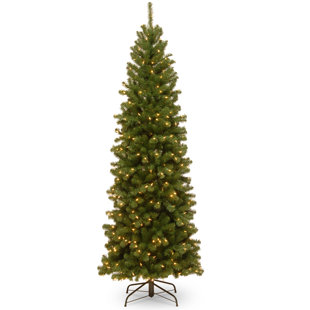 Pre Lit Christmas Trees You Ll Love Wayfair North Valley Pencil Green Spruce Trees Artificial Christmas Tree