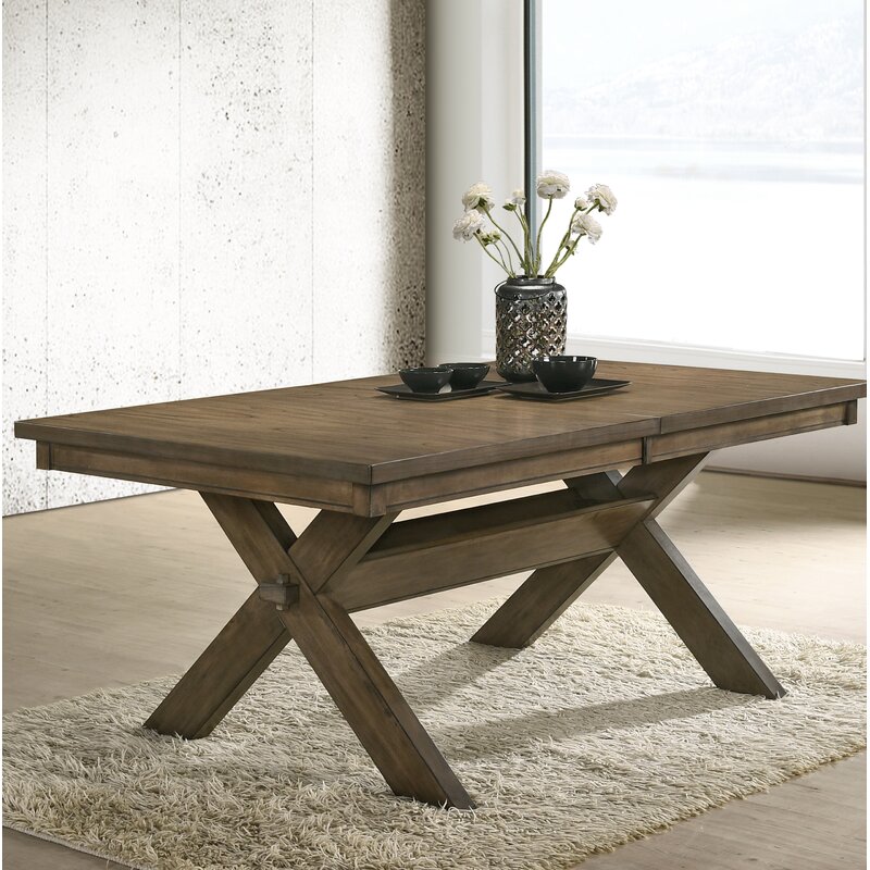 Poe Cross-buck Extendable Dining Table & Reviews | Birch Lane