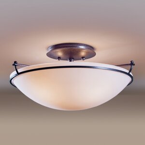 Small Plain 2-Light Semi Flush Mount