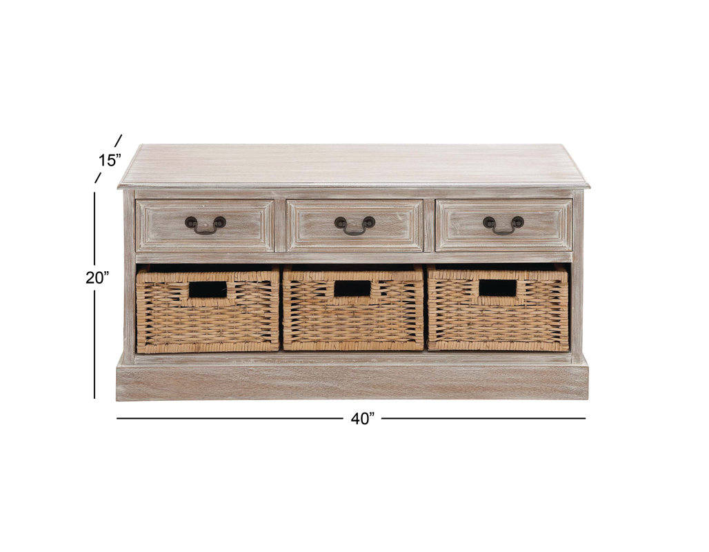 Cole & Grey 3 Drawer Wood Low Accent Chest & Reviews Wayfair