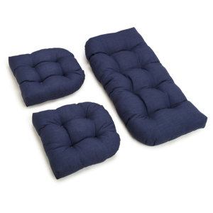 3 Piece Outdoor Bench and Dining Chair Cushion Set
