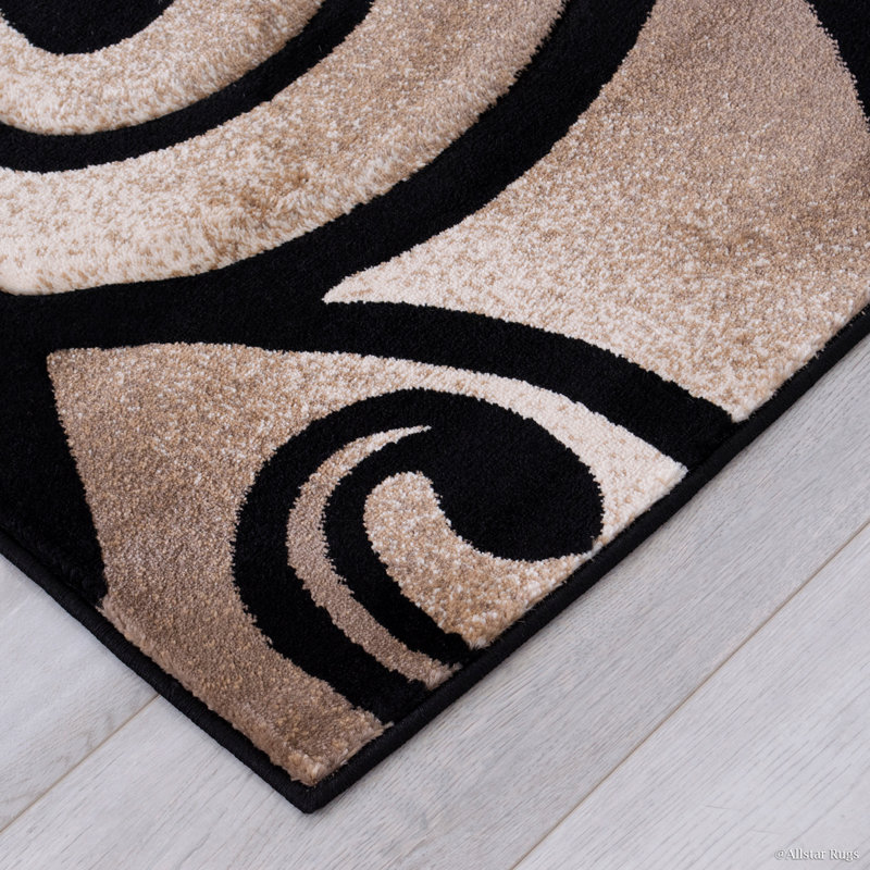 Allstar Rugs Evolution Swirl Black Brown Area Rug Wayfair Evolution Swirl Black Brown Area Rug