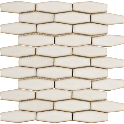 Msi Elongated Hexagon 12 X Ceramic Mosaic Tile In Antique White Elongated Hexagon 12 X Ceramic Mosaic Tile In Antique White
