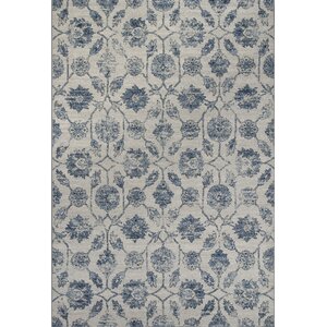 Laurita Ivory/Blue Area Rug