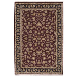 Beason Hand-Woven Burgundy Area Rug