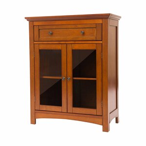 Wooden Shelved Floor 1 Drawer Accent Cabinet