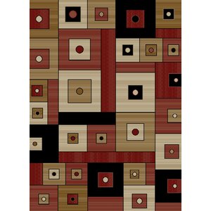 Candide Hand-Carved Red/Cream Area Rug
