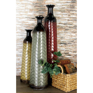3 Piece Trumpet Simply Distinctive Metal Vase Set