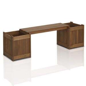 Arianna Rectangular Wood Planter Bench