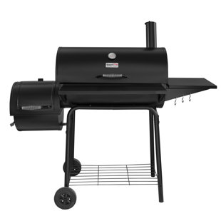 Grill Smoker Combo Charcoal Grills You Ll Love Wayfair 30 Barrel Charcoal Grill With Smoker And Side Table